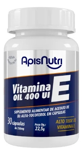 Vitamina E Oil - 750mg (30 Caps) - Padrão: Único Sem Sabor