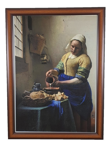 Cuadro Johannes Vermeer,  The Milkmaid  Enmarcado Y Cristal