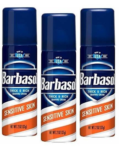 Barbasol Shave Cream Piel Sensible Viaje Talla 2 Oz (pack De