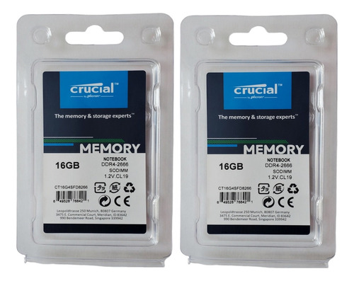 Memoria RAM  32GB 2 Crucial CT2K16G4SFRA266