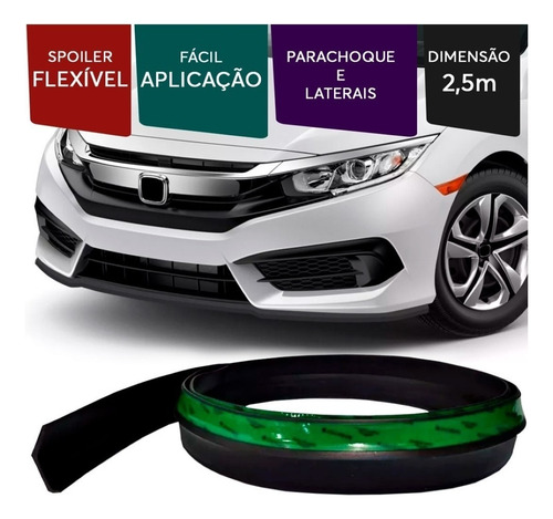 Saia Spoiler Fiat Stilo Front Zlip Borracha Esportivo Ez Lip