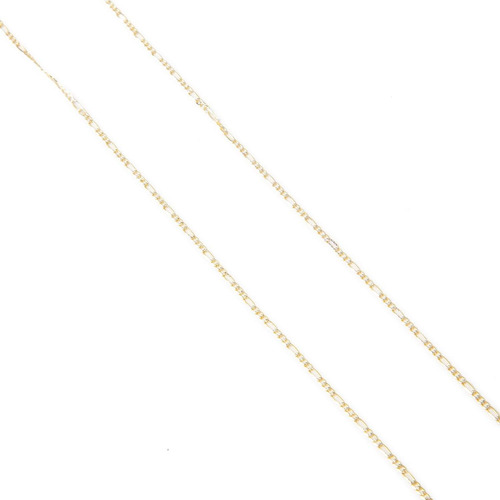 Cadena Figaro 3x1 Bitono 1.5mm 60cm Oro Italiano Solido 10k