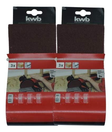 Imagen 1 de 10 de Pack Set De 3 Lijas De Banda 100 X 915mm Einhell Tc-us 400