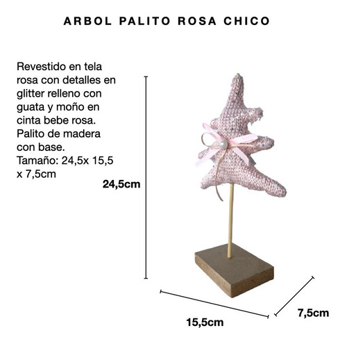 Imagen 2 de 10 de Arbol Rosa Chico Papa Noel Adorno Decoración Navideña