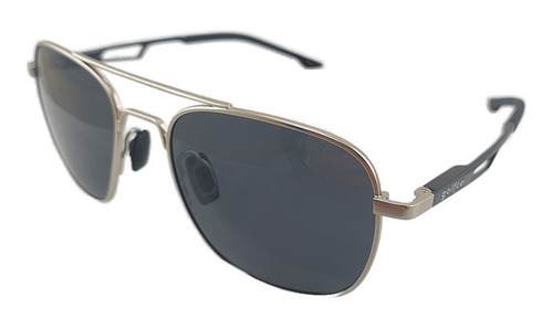 Gafas De Sol Golfco Polarizadas Plata Y Lente Negro Uv 100%