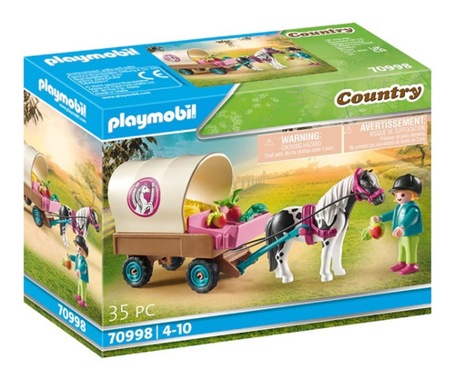 Set De Juego Playmobil Carruaje De Ponys 70998