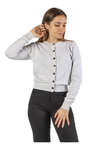 Cardigan Botones Dama Gris