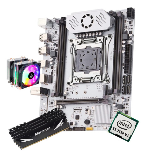 Kit Gamer Placa Mãe Q-d4 X99 White Xeon E5 2650 V4 128gb