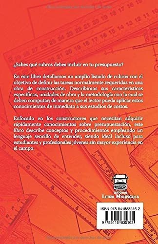 puto De Cantidades Para Presupuestos De Obra Los, de Hernán Hidalgo Palma, Arq. Car. Editorial Editorial Letra Minúscula en español