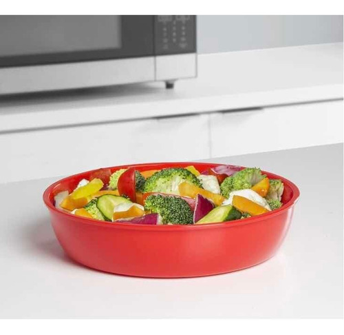Plato Para Microondas Utensilio De Cocina Color Rojo
