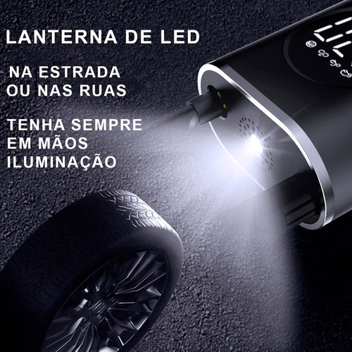 Bomba De Ar Car Air Pump Mini Compressor Portátil Calibra Preto 60/hz Monofásica