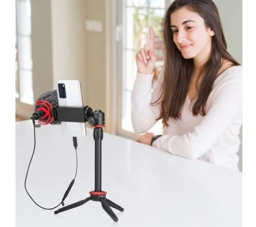 Microfone Boya By-vg330 Com Tripé E Suporte Para Celular