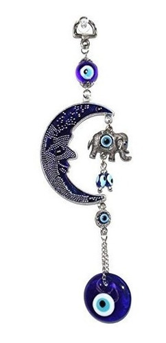 Imagen 3 de 3 de Turco Azul Mal De Ojo (nazar) Luna Y Del Elefante Amuleto Co