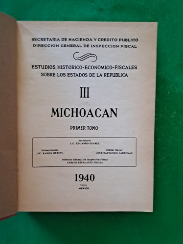 Michoacán Tomos Primero Y Segundo