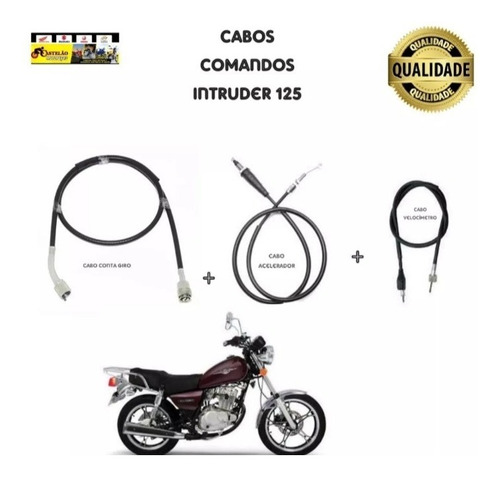 Cabo Intruder 125 Acelerador + Velocimetro + Conta Giros