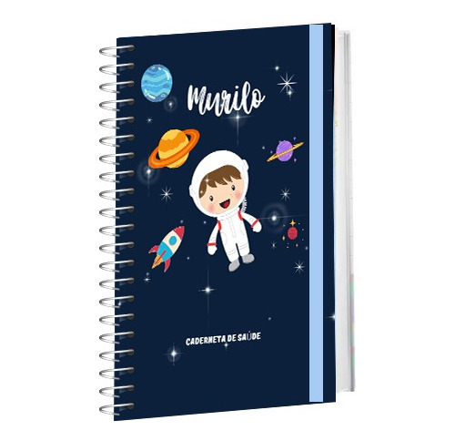 Caderneta De Vacina Personalizada Menino Astronauta