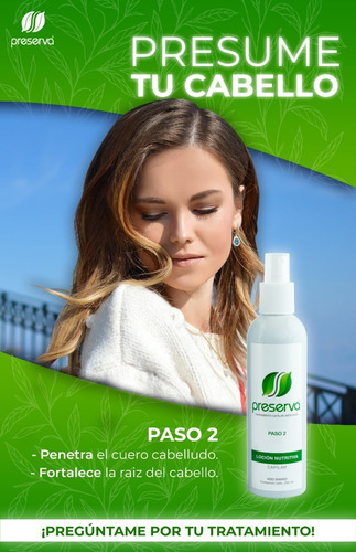 Imagen 3 de 3 de Preserva® Loción Nutritiva Capilar 250 Ml. ¡rinde 3 Meses!