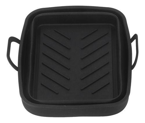 Bandeja Rectangular Para Freidora, Olla De Silicona Negra Y