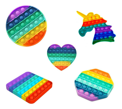 Imagen 1 de 3 de Pop It Multicolor Juguete Sensorial Snti Estrés Diseños