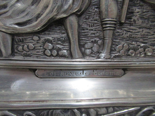 Cuadro Plateado Lot Huye De Sodoma Con Hijas Diseño Relieve (Usado)