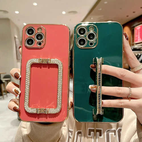 Capinha Genérica iPhone Suporte Strass Bumper 14 Pro Max