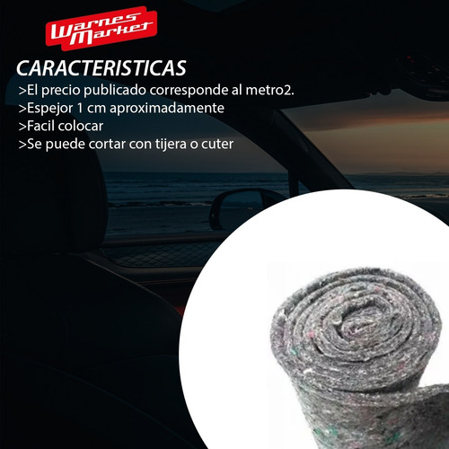 Imagen 2 de 9 de Aislante Termico Fieltro Antiriuido Camioneta Auto 4x4