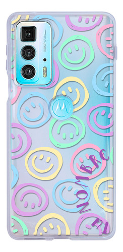 Funda Para Motorola Para Mujer Happy Faces Con Nombre