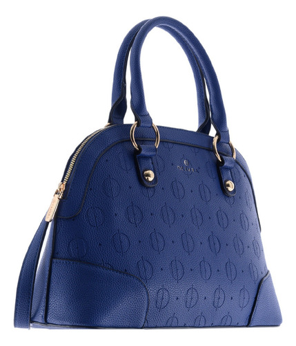 Bolsa Tote Olimba Para Mujer Monograma 88590 Azul Lisa Oro