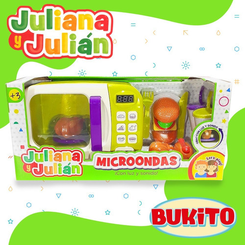 Microondas Juliana Y Julian Con Luz Y Sonido Comiditas Color Multicolor