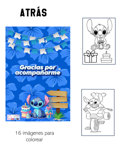 Cuaderno De Colorear Para Fiesta Chico | Stitch | 16 Pzas Stitch