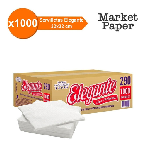 Servilletas Papel Elegante  32x32cm Caja X 1000 Unidades