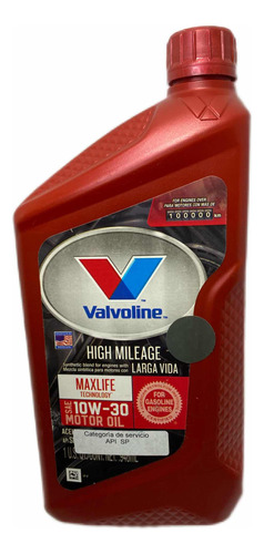 Aceite Motor Gasolina Valvoline 10w30 Semi Sintético Api Sn