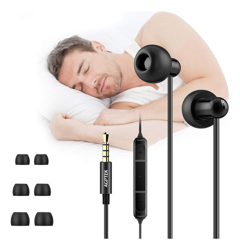 Agptek - Auriculares In-ear Para Dormir, Ultra Suaves, Aisla