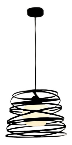 Lampara Moderna Colgante Deco Twist 1 Luz 32cm Blanca Negra