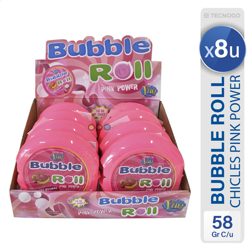 Chicle Bubble Roll Pink Tutti Frutti - Mejor Precio