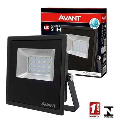 Refletor Led Slim 20w Bivolt Branco Frio 6500k Avant