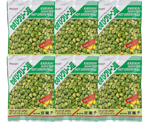 Kasugai Wasabi Green Peas 2.36oz (paquete De 6)