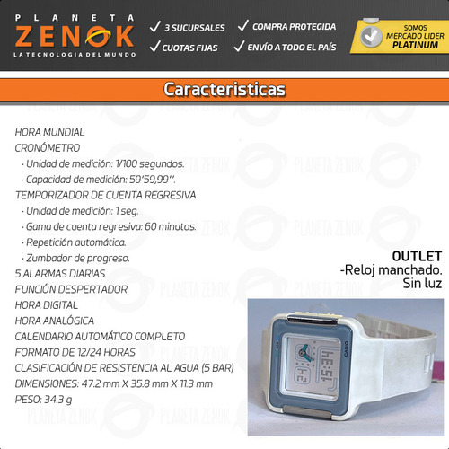 Reloj Casio Analogico Digital Sumergible Wr 50m Fecha (Reacondicionado)