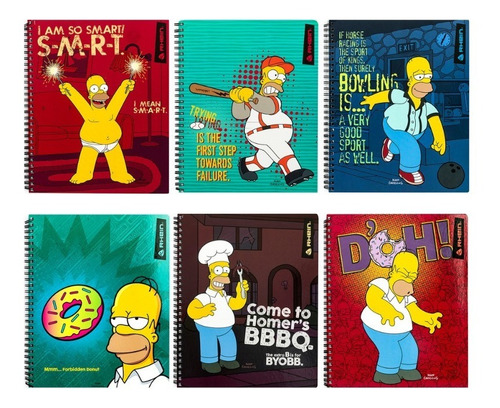 Cuaderno Universitario Los Simpsons 100h Pack 10 Unid Rhein