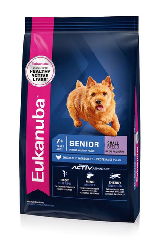 Alimento Eukanuba Super Premium para perro senior de raza pequeña sabor mix en bolsa de 3 kg