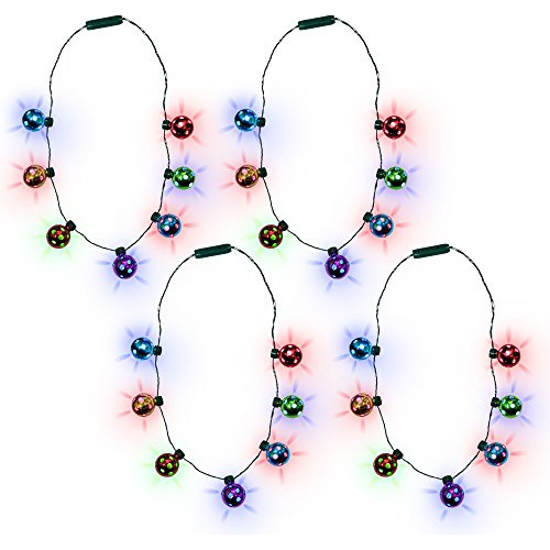 Led Christmas Holiday Jingle Bell Necklace Para Niños Y Adul