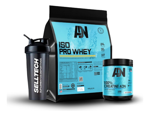 Pack Adn Iso Pro Whey 3kg Vainilla + Creatina 250gr
