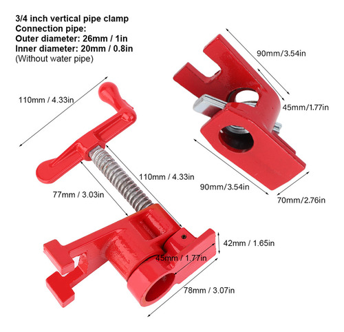 Pinza Vertical Para Tubos De Carpintería De 3/4 Pulgadas
