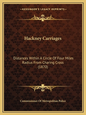 Libro Hackney Carriages: Distances Within A Circle Of Fou...