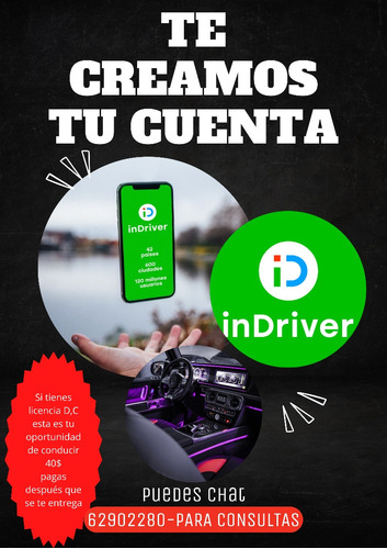 Se Crean Cuenta De Indriver Para Todo Tipo De Licencia 