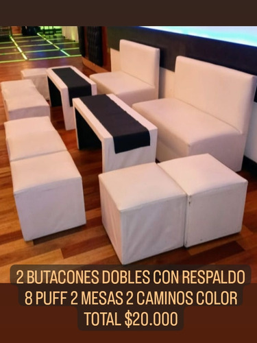 Alquiler Livings Para Eventos 10 Puff 1 Mesa $8000.-
