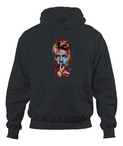 Polerón Unisex David Bowie Cantante Rostro Algodón Estampado