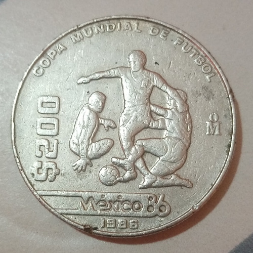 Moneda $200.00 Mundial México 1986