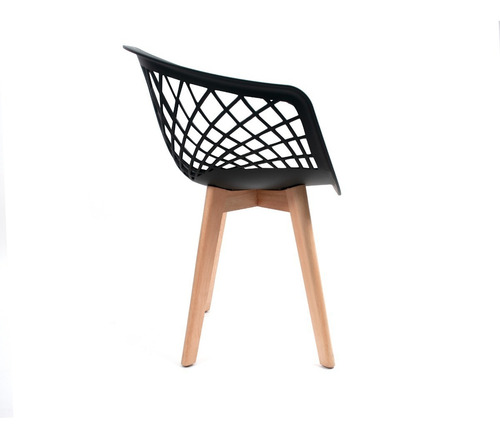 Imagem 3 de 3 de 4.cadeira Web Cloe Clarice Sidera Base Wood -branco Ou Preto