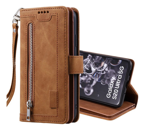 Funda De Teléfono De Piel Multifunción Con Cierre De Tarjetas Para Samsung Galaxy S24 23 S22 S21 Ultra Plus A14 Funda Nine Card S23ult